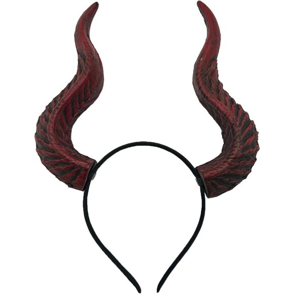 Accessories - Gothic Red Demon Horns Headband Plastic Halloween Cosplay Accessories